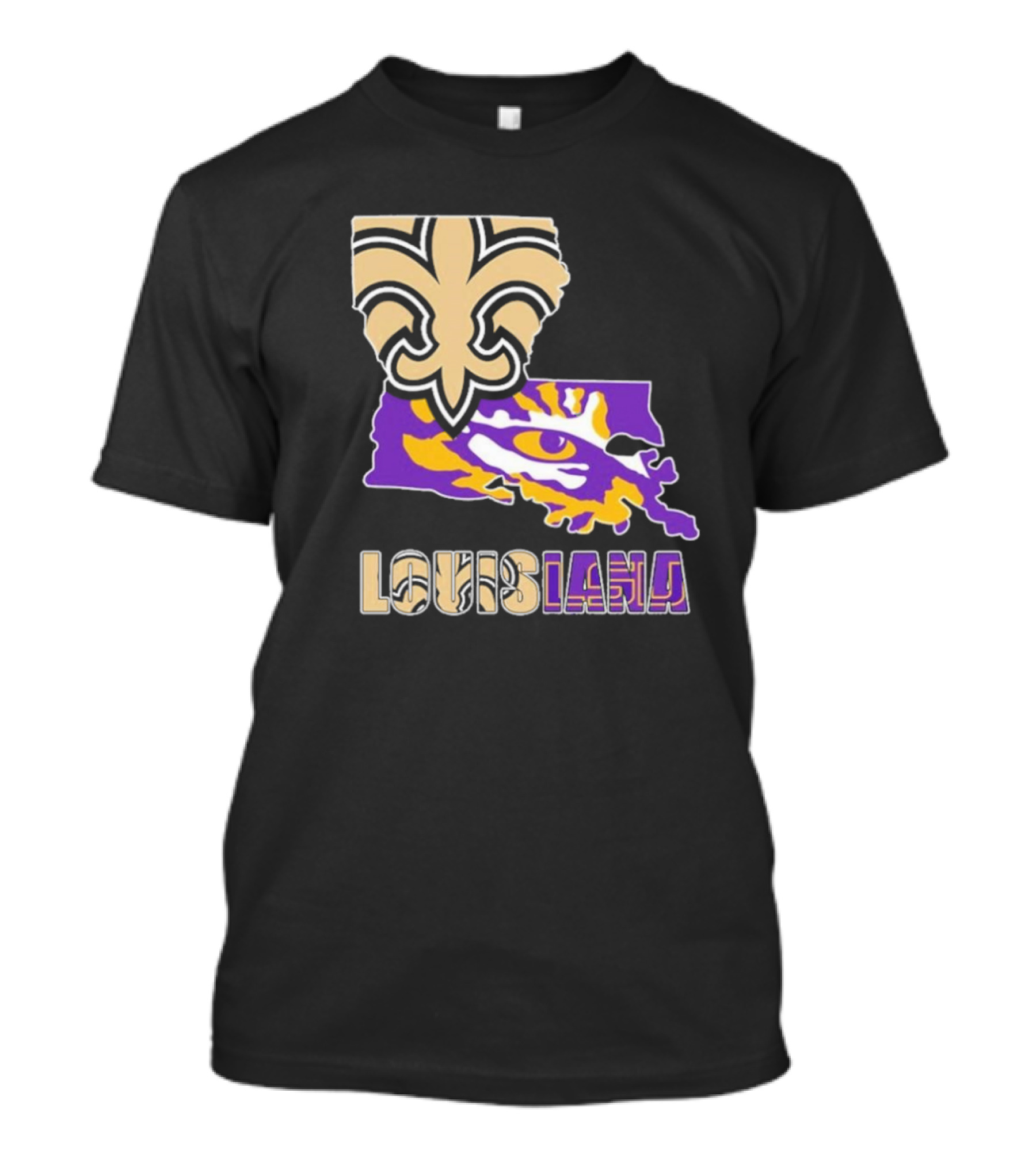 Louisiana Fleur-de-lis And Tiger Eye Graphics T-Shirt