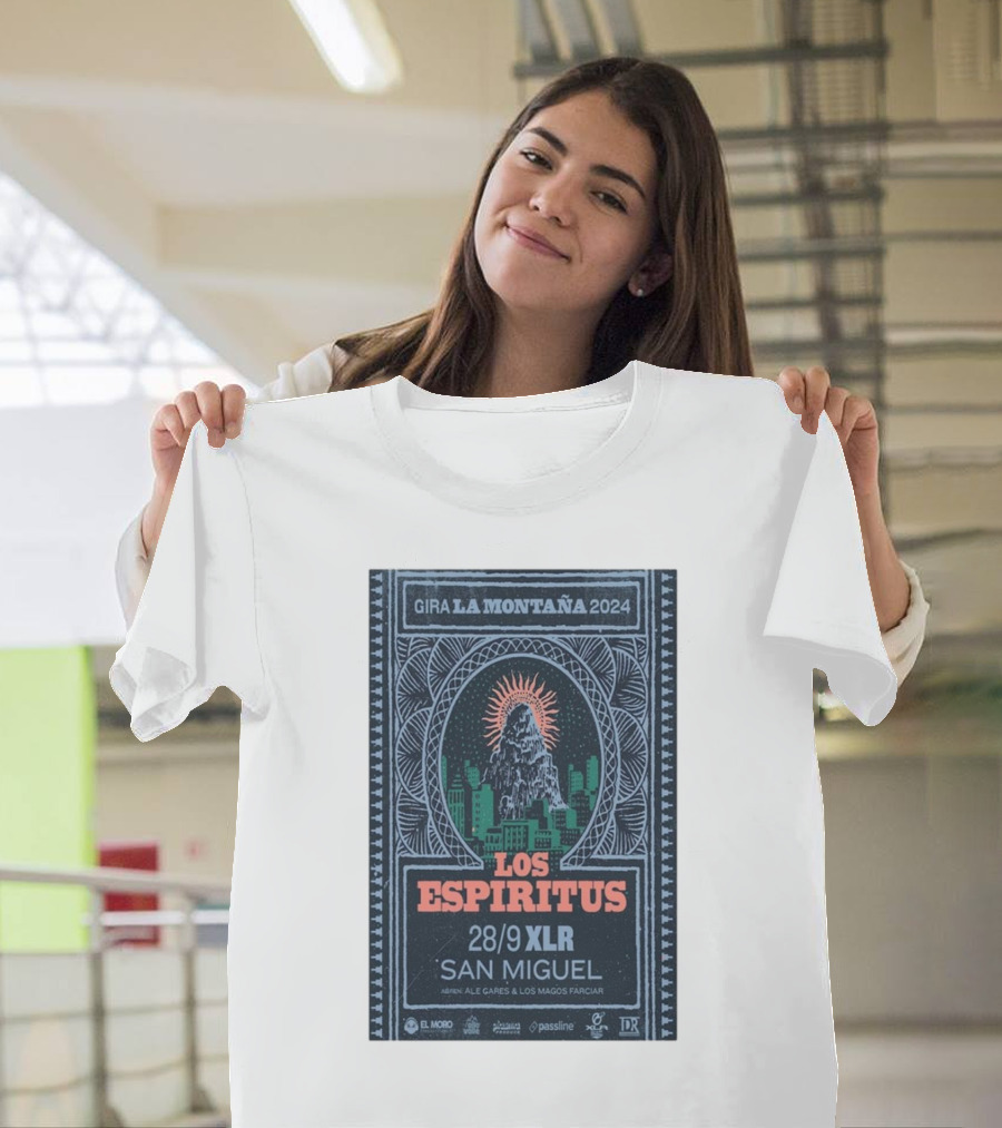 Los Espiritus Gira La Montaña 2024 XLR San Miguel 28/9 Concert Tour T-Shirt