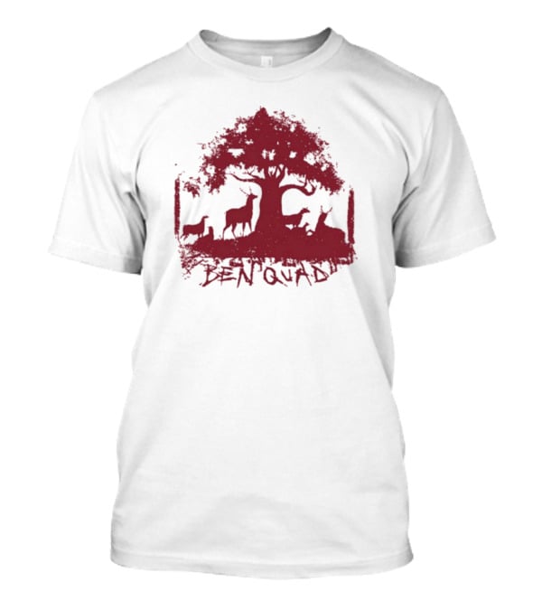 Ben Quad Deer Under Red Tree Natural Pure Noise T-Shirt