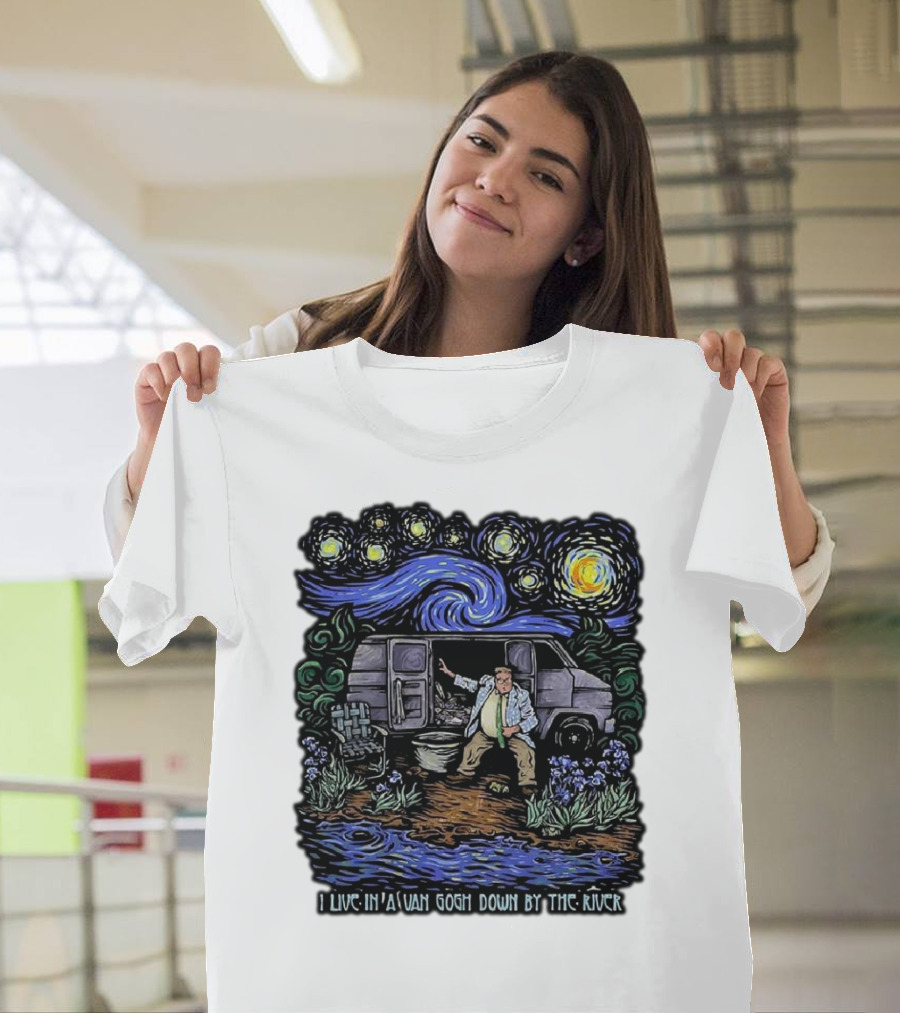 I Live In A Van Gogh Down By The River Starry Night Scene T-Shirt
