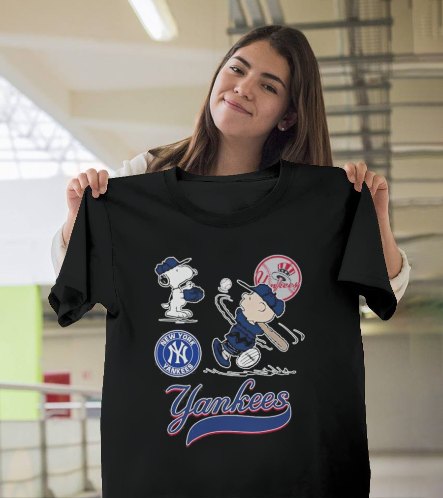 Peanuts Characters New York Yankees 2024 AL East Champions Yankees Baseball T-Shirt