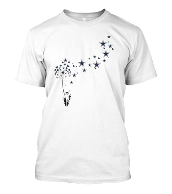 Dallas Cowboys Dandelion Stars Hearts T-Shirt