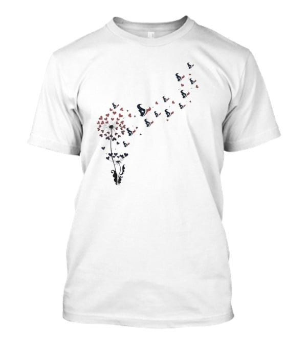 Houston Texans Dandelion Blossom With Logo Accents T-Shirt