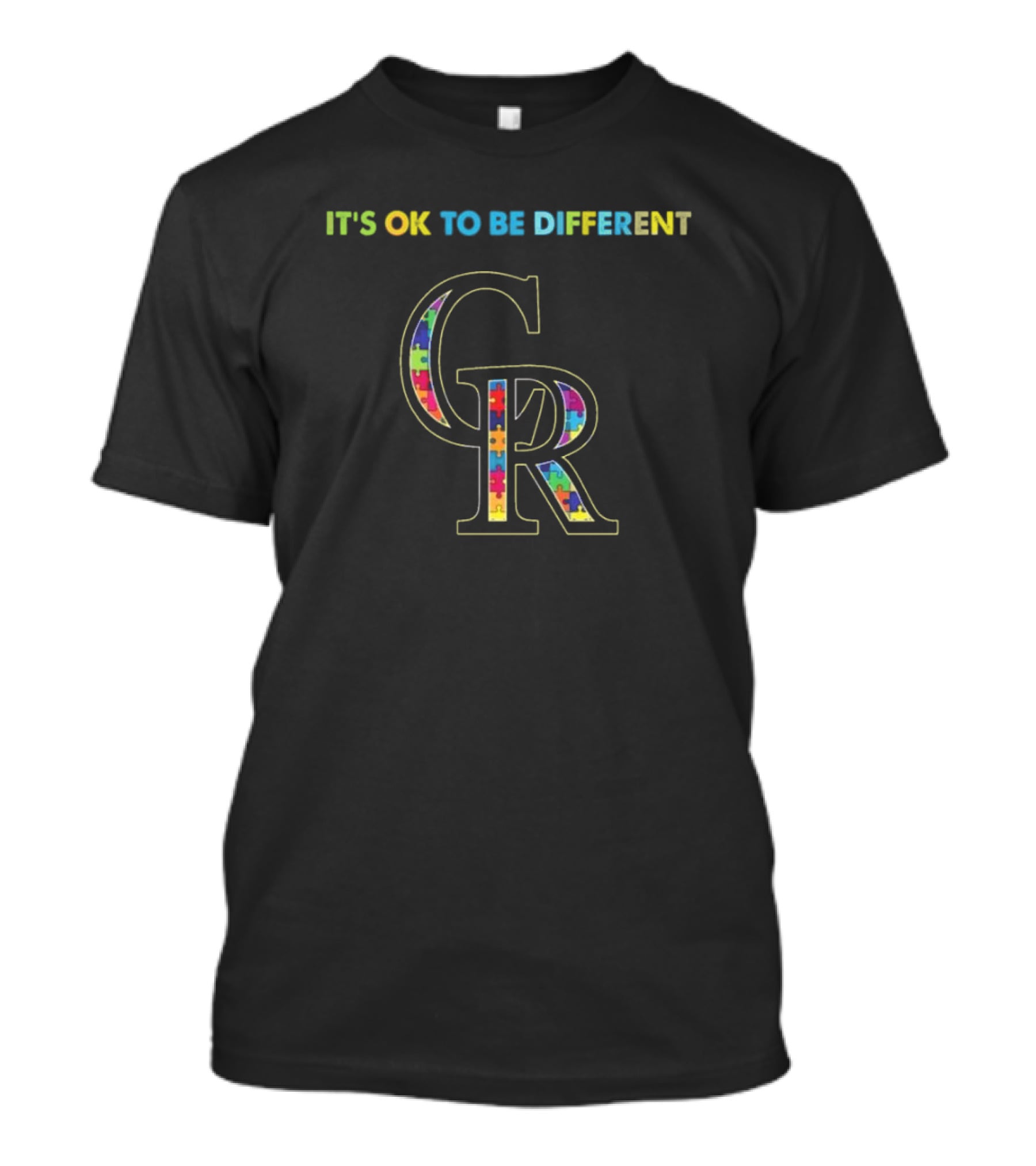 IT'S OK TO BE DIFFERENT MLB Colorado Rockies Autism T-Shirt
