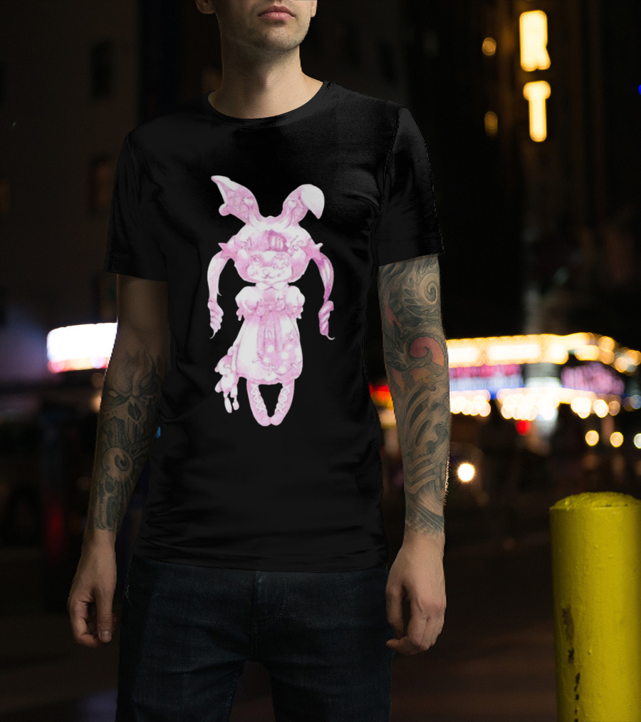 Llvlngdeceased Crybaby Pastel Pink Bunny Painting T-Shirt