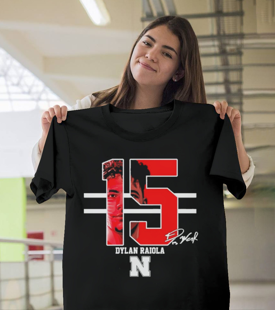 15 Dylan Raiola Nebraska Huskers Signature Football Player T-Shirt