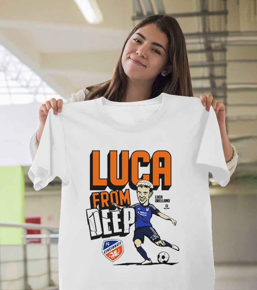 Luca Orellano FC Cincinnati From Deep Soccer Player Action Image T-Shirt