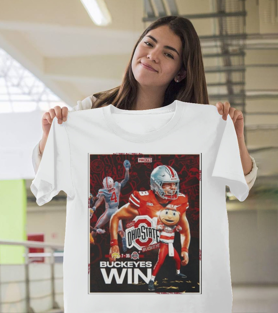 Ohio State Buckeyes Win 35 7 Over Iowa Hawkeyes Football 2024 Final Score T-Shirt