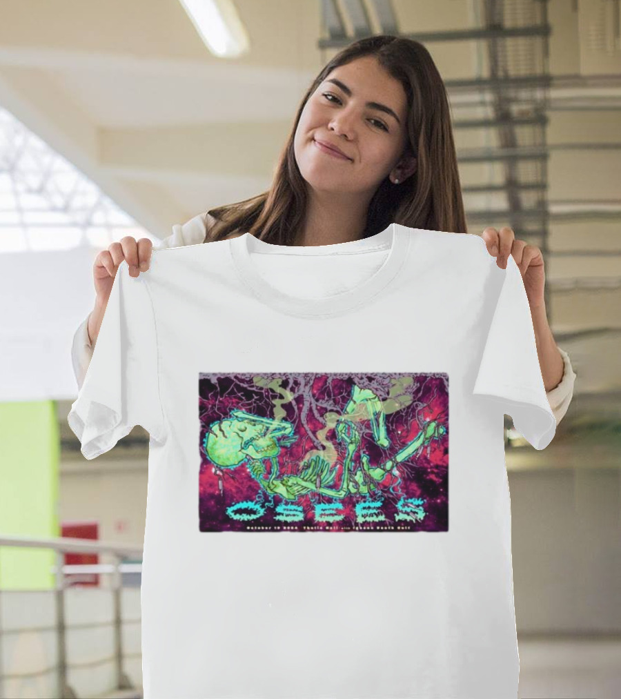 Osees October 19 2024 Thalia Hall Chicago IL Psychedelic Skeleton T-Shirt