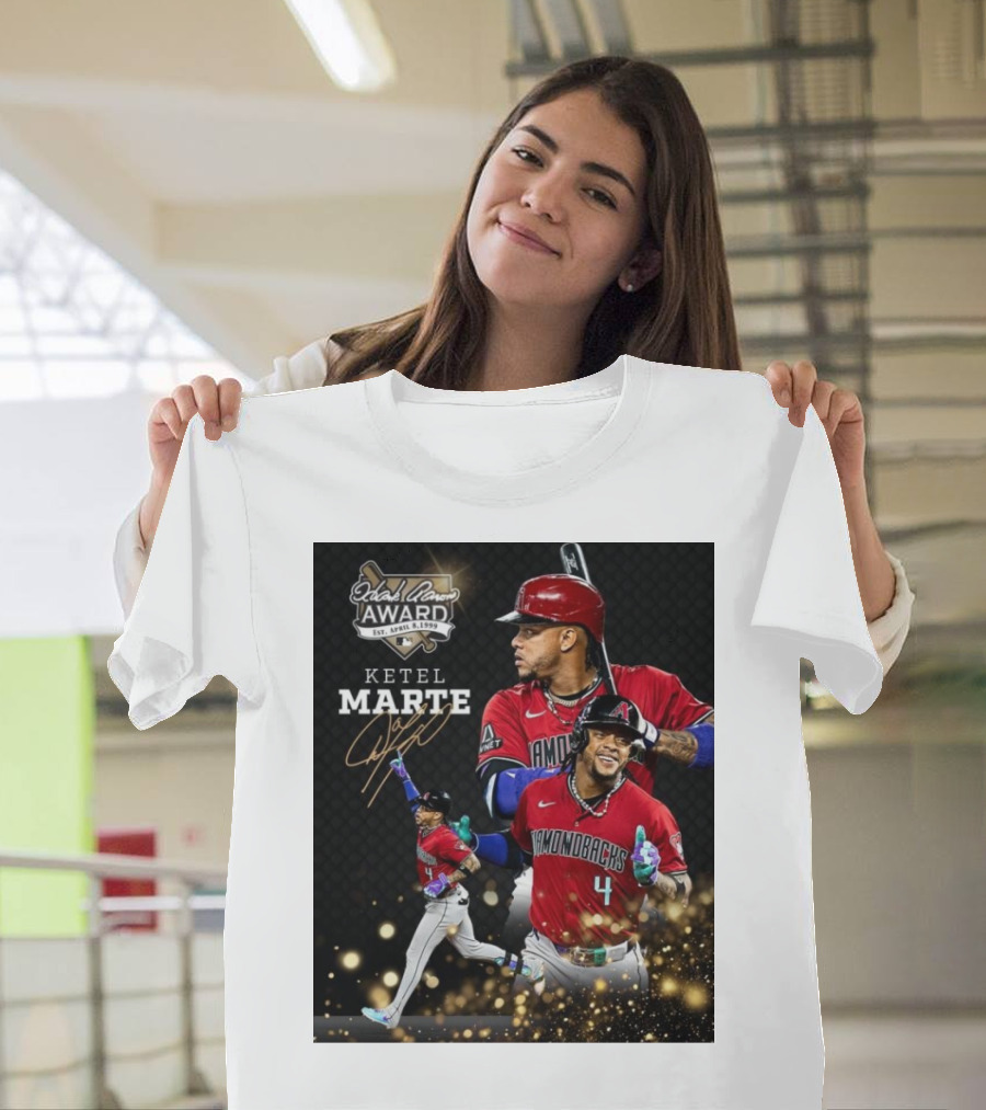 Ketel Marte Arizona Diamondbacks 2024 Hank Aaron Award Nominee Signature Collection T-Shirt