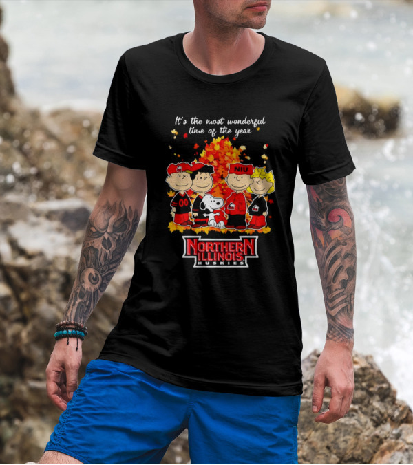 It's The Most Wonderful Time Northern Illinois Huskies Peanuts Fall T-Shirt