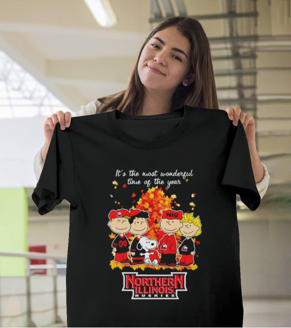 It's The Most Wonderful Time Northern Illinois Huskies Peanuts Fall T-Shirt