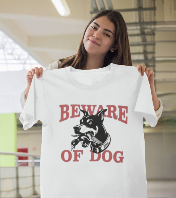 Rhude Beware Of Dog Black Graphic Bulldog T-Shirt