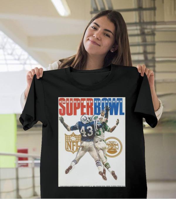 Super Bowl New York Jets Vs Indianapolis Colts Third World Championship Game January 12 1969 Miami Florida NFL AFL T-Shirt