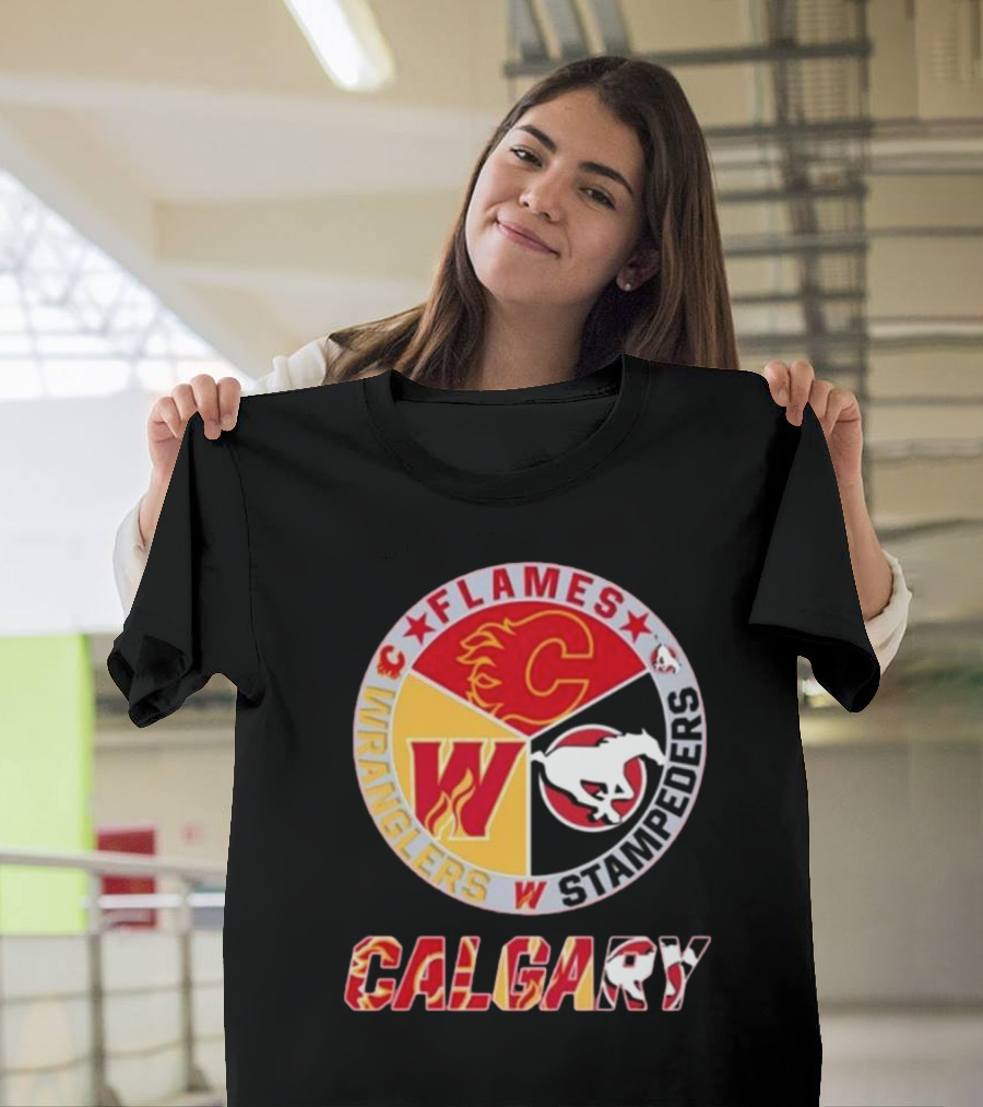 Calgary Flames Wranglers Stampeders T-Shirt