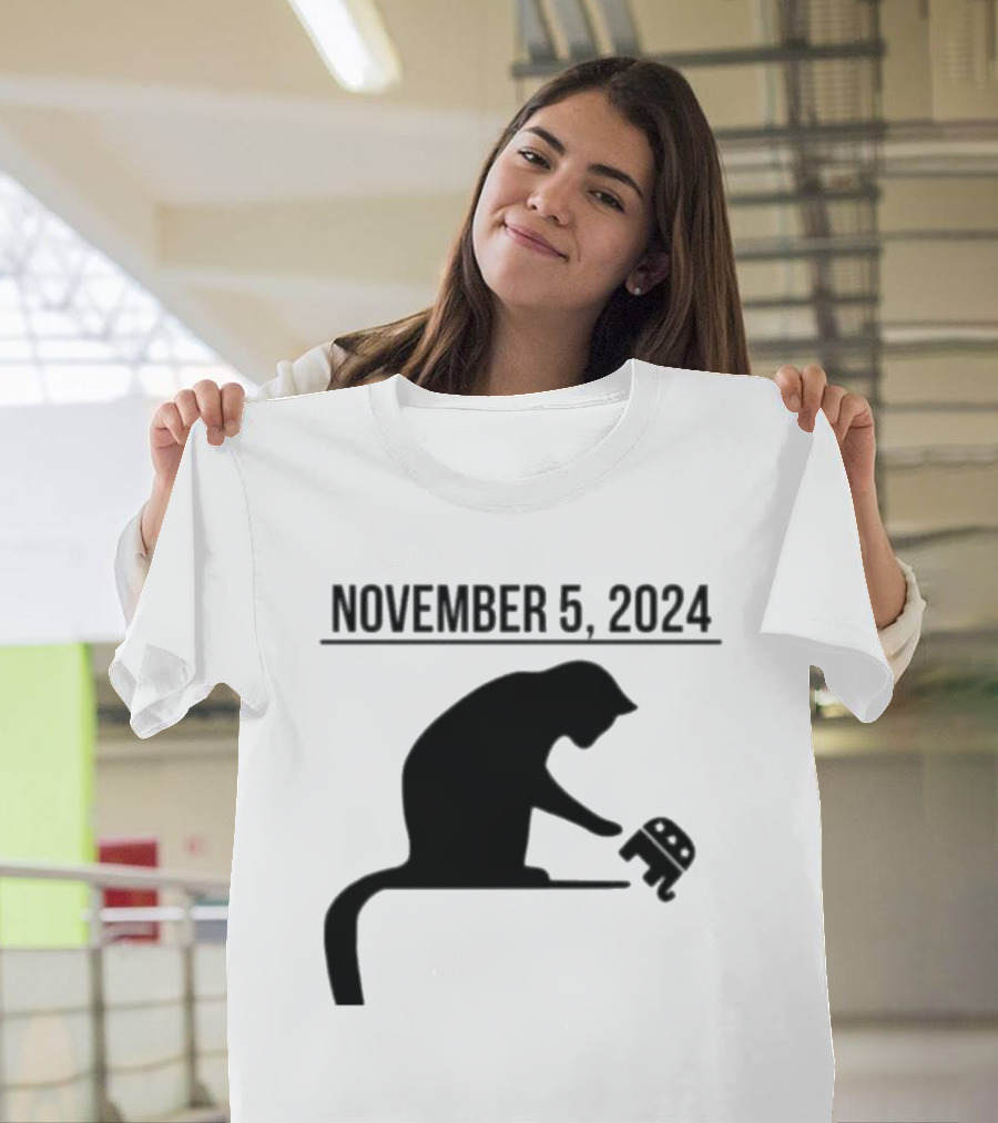 November 5 2024 Cat Knocking Elephant Republican T-Shirt