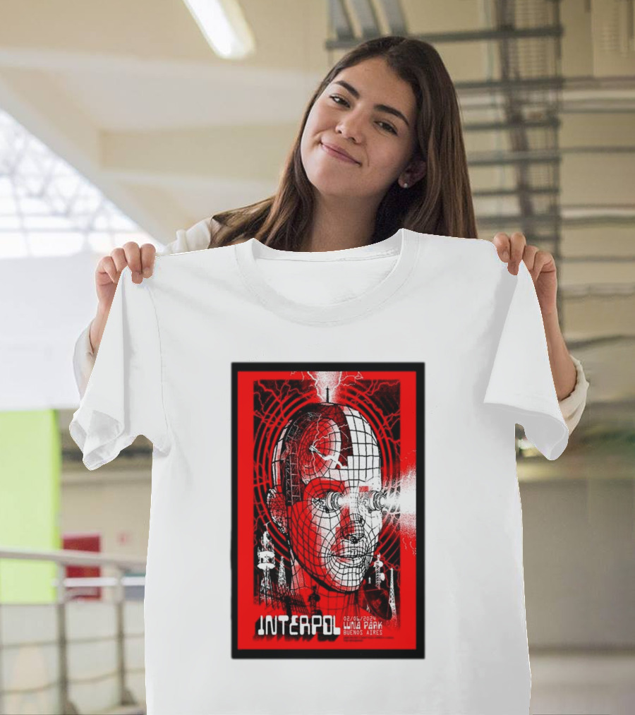 Interpol Buenos Aires Luna Park Jun 2 2024 Robot Grid T-Shirt