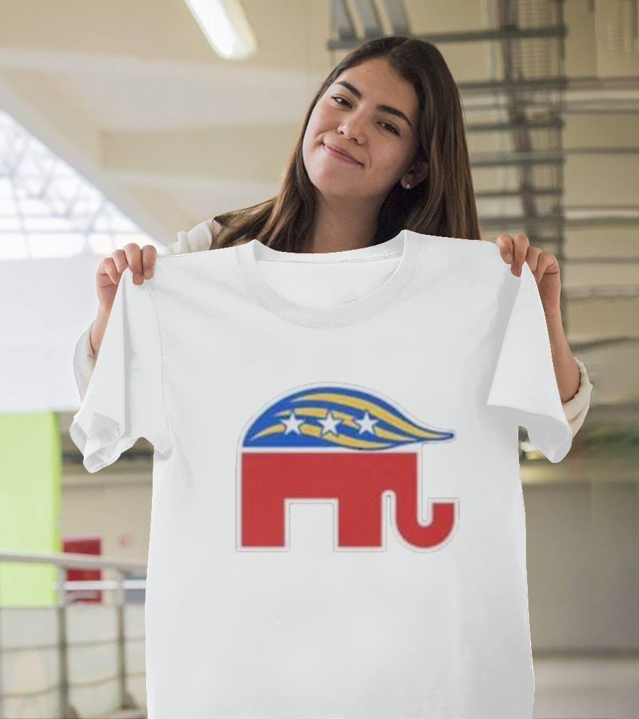 Klug and Co. Trump Hair Republican Elephant Stars T-Shirt