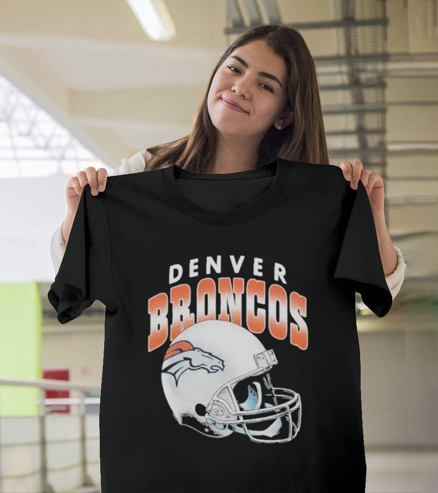 Denver Broncos Helmet NFL Logo Team Spirit T-Shirt