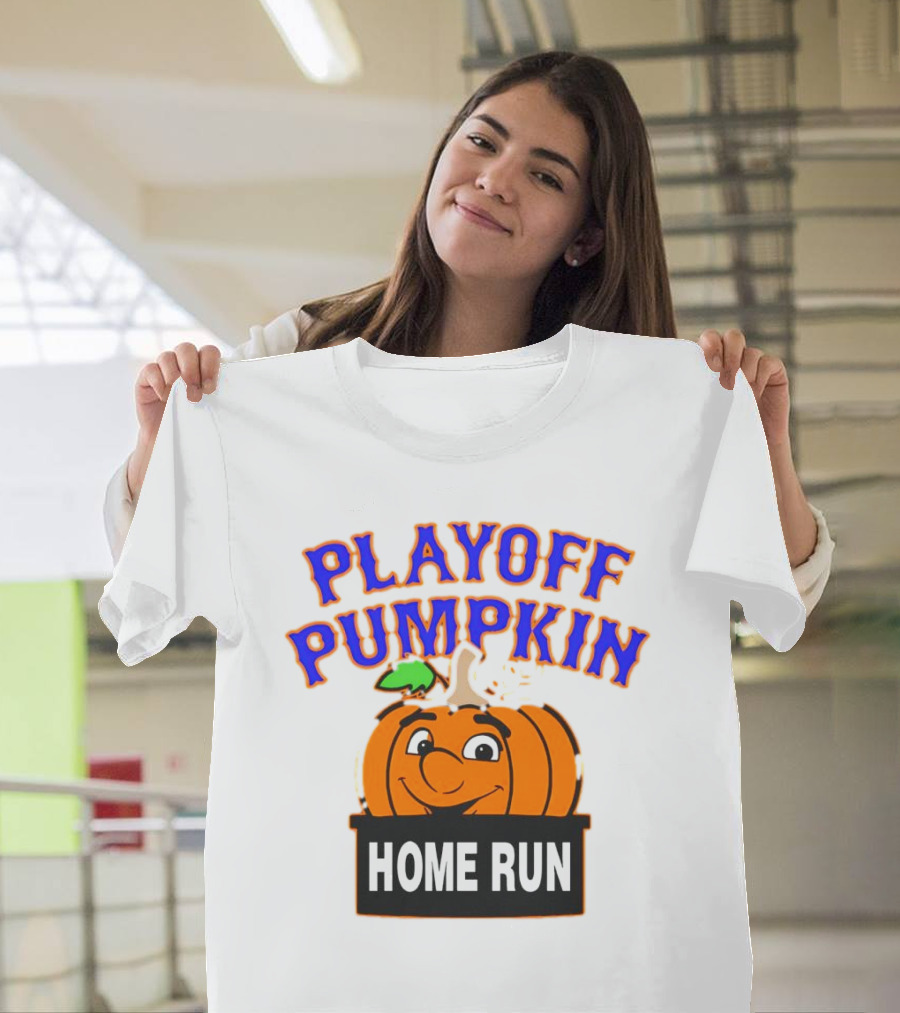 Playoff Pumpkin Home Run Mets Baseball T-Shirt