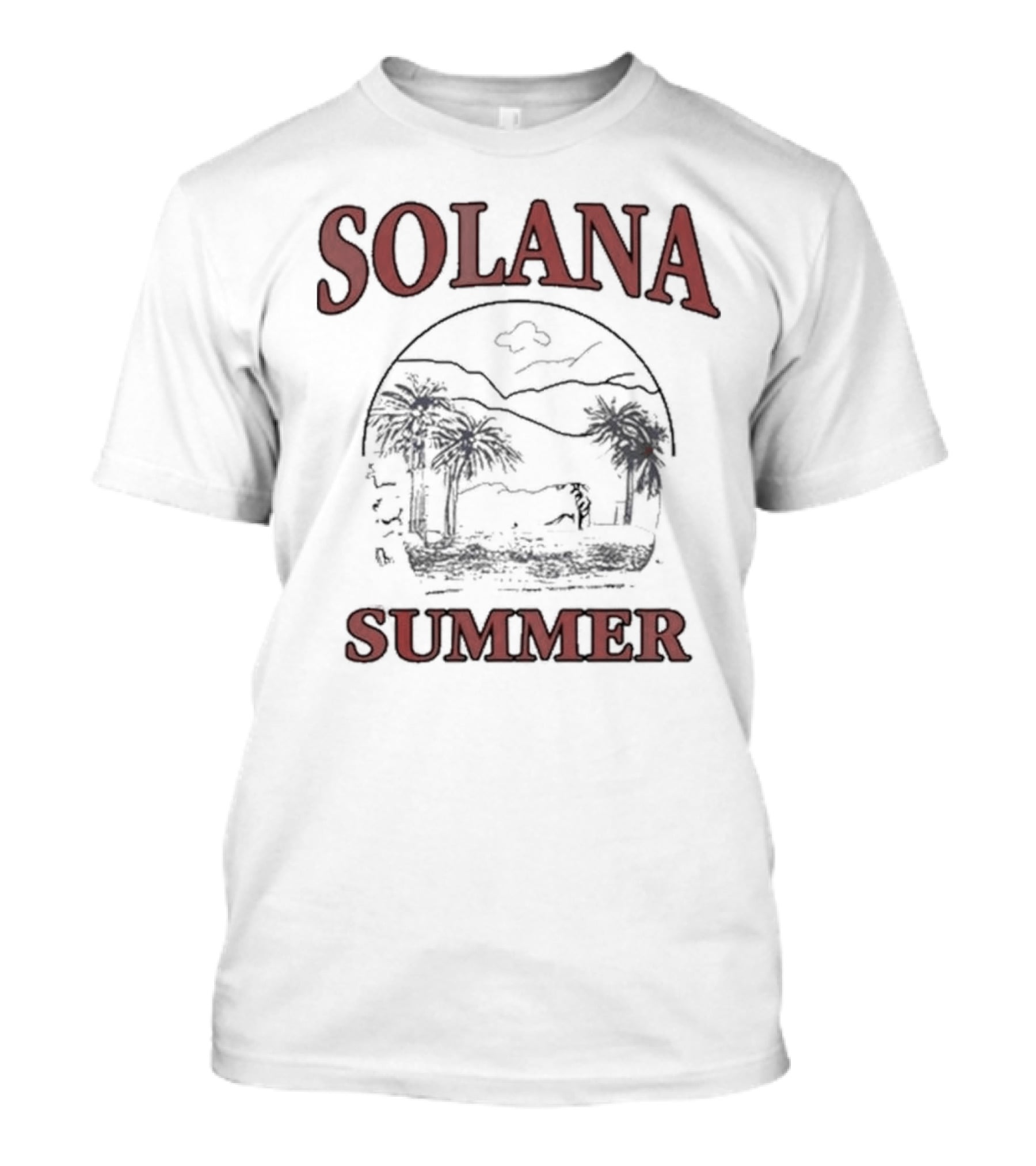 Solana Summer Palm Beach Scene T-Shirt