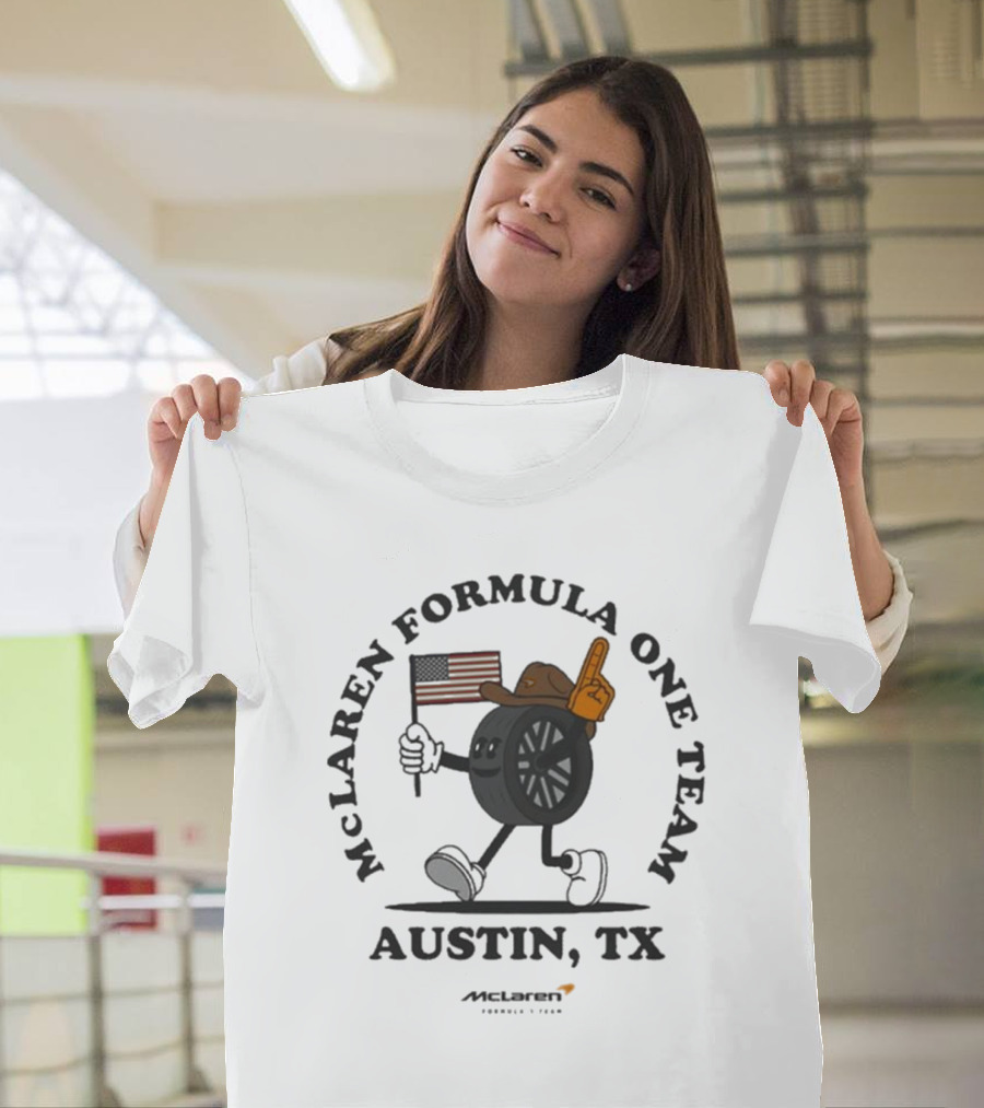 Mclaren Formula One Team 24 Austin TX Racing Wheel Flag Foamy T-Shirt