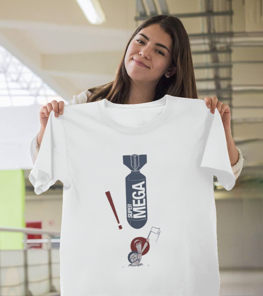 Supermega Mega Bomb Exclamation Cartoon Figure T-Shirt