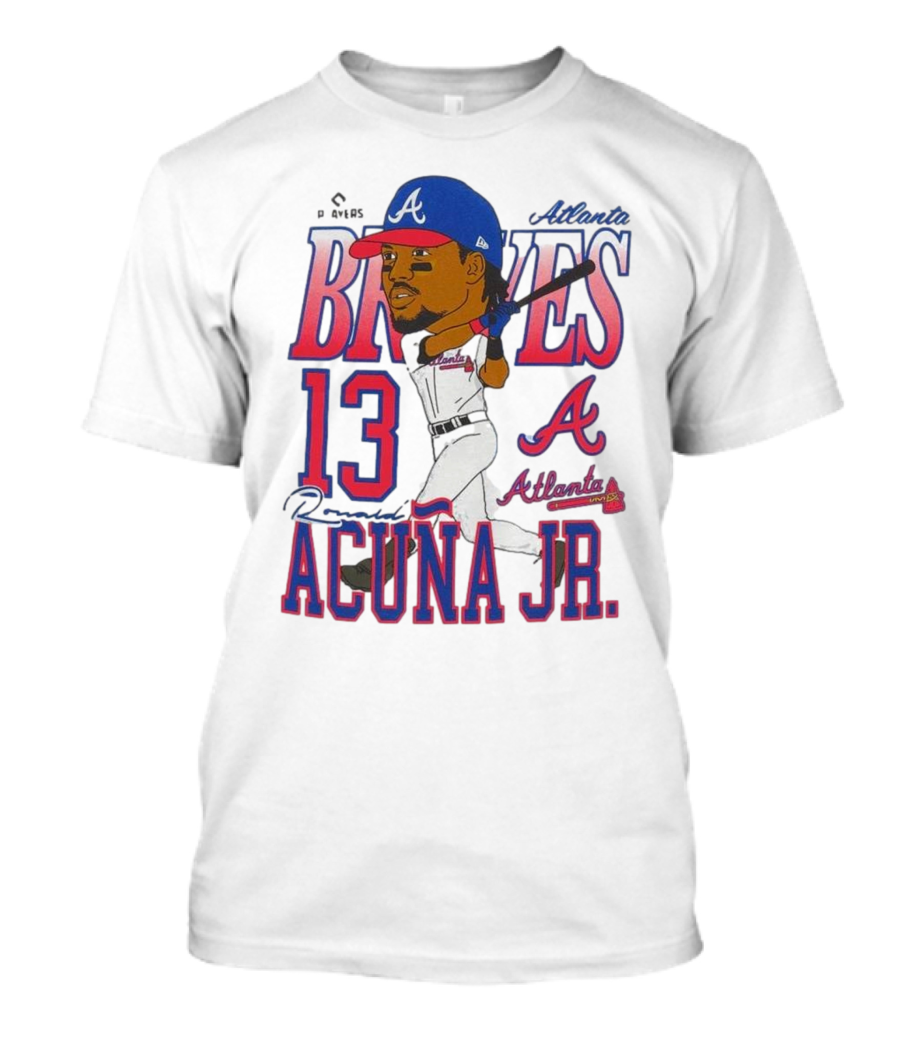 Atlanta Braves Ronald Acuña Jr. Caricature 13 Atlanta Baseball T-Shirt