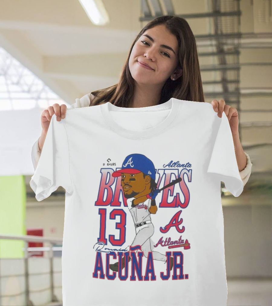 Atlanta Braves Ronald Acuña Jr. Caricature 13 Atlanta Baseball T-Shirt