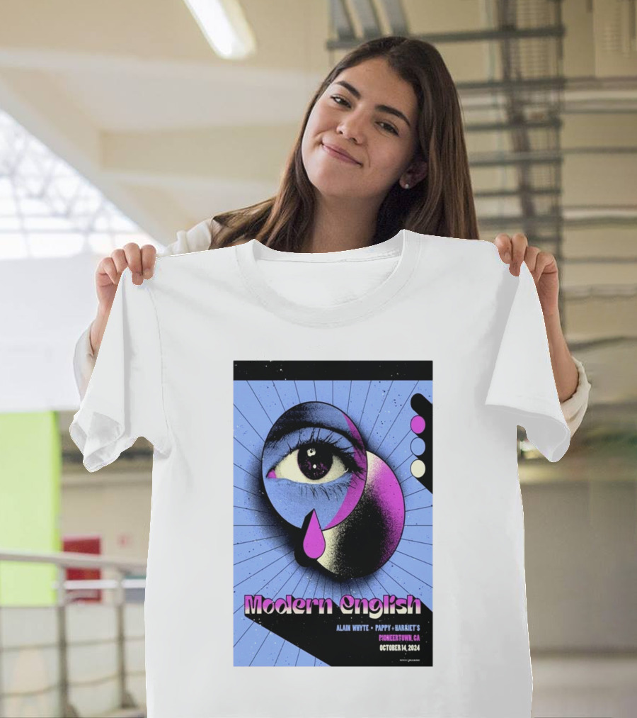 Modern English October 14 2024 Alain Whyte Pappy Harriet's Pioneertown CA Tour Eye T-Shirt