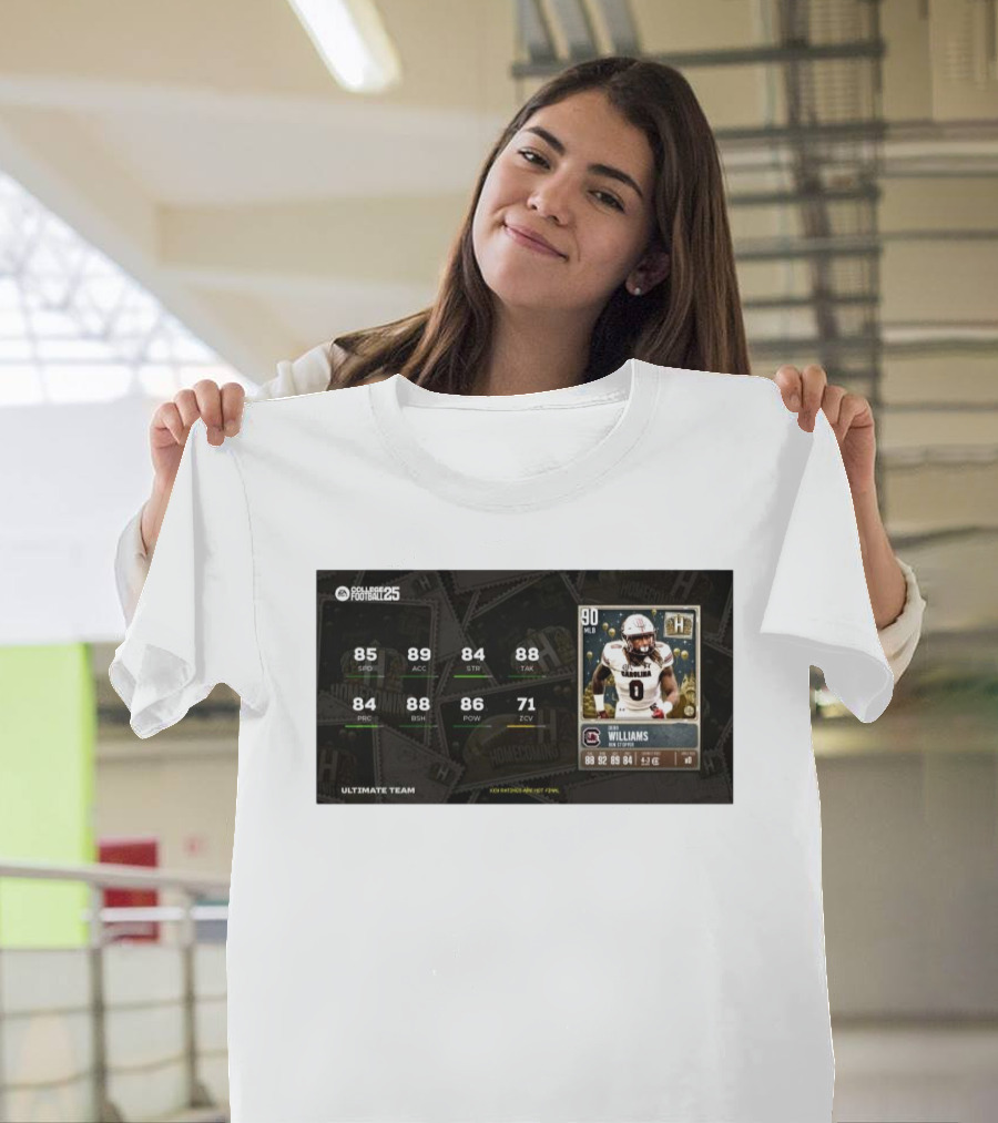 South Carolina Gamecocks Debo Williams Run Stopper Homecoming Key Ratings Madden NFL 25 Ultimate Team T-Shirt
