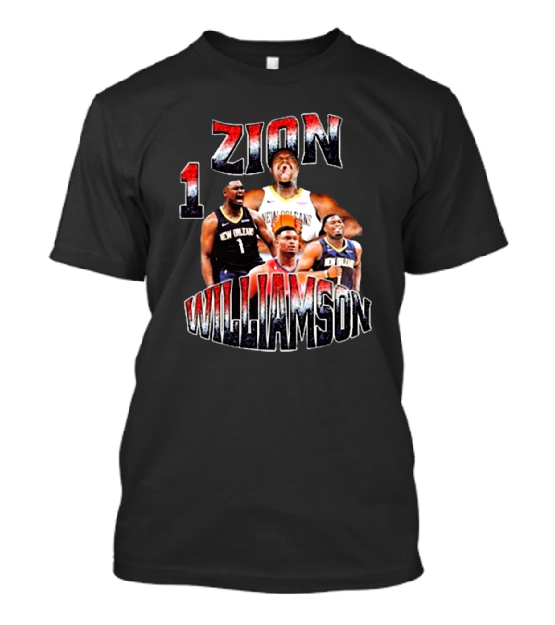 Zion Williamson Number 1 New Orleans Pelicans Player Collage T-Shirt