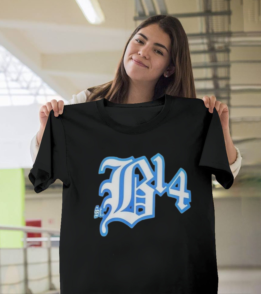Amon-Ra St Brown Detroit B14 St. Iconic Blue Font T-Shirt