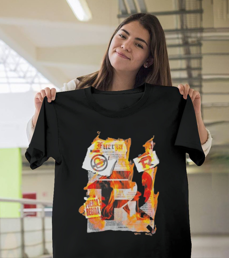 Fuerza Regida Breaking New 2024 Fire Newspaper Print T-Shirt