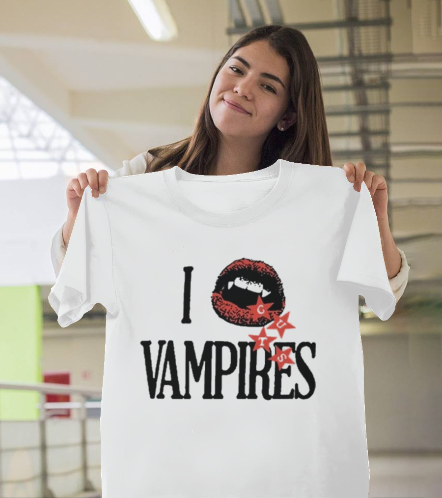 Olivia Rodrigo GUTS I Love Vampires Mouth Stars T-Shirt