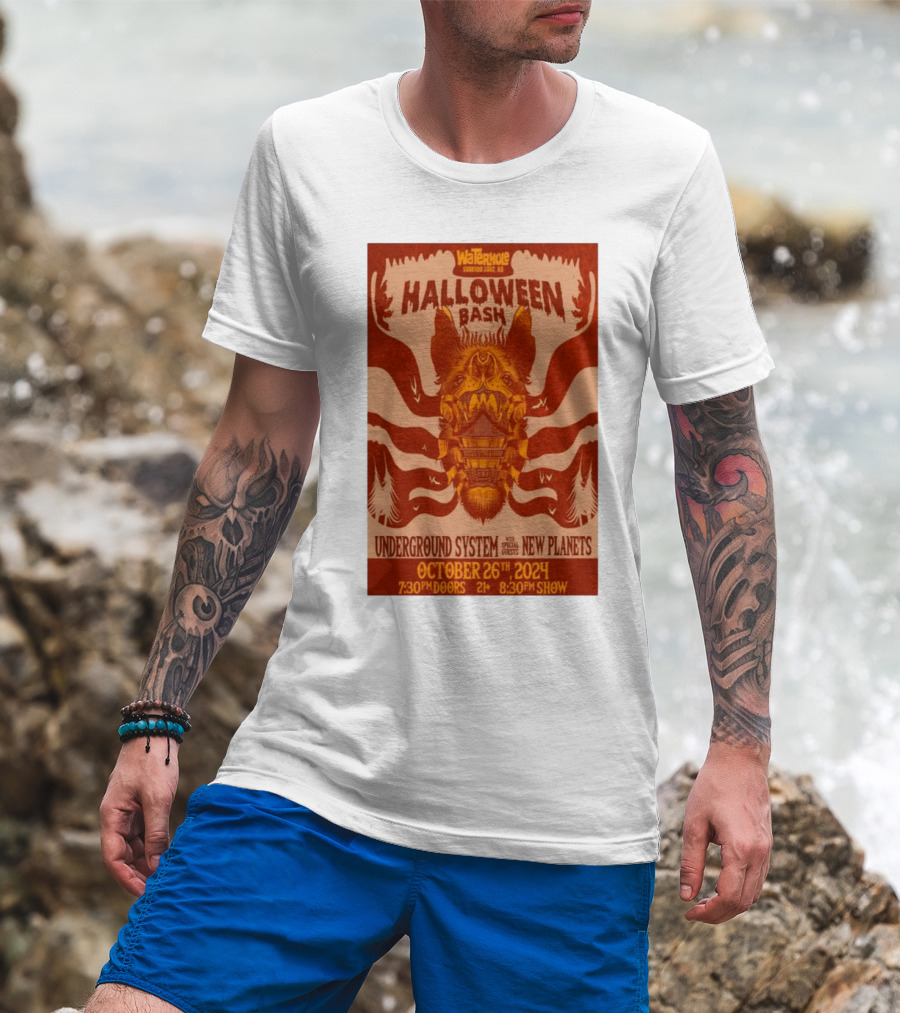 Waterhole Halloween Bash Underground System And New Planets Oct 26 2024 Saranac Lake New York T-Shirt