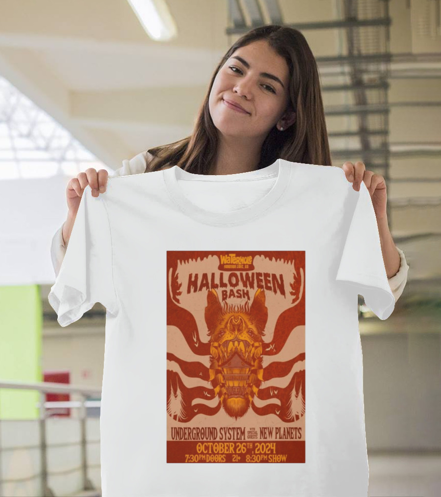 Waterhole Halloween Bash Underground System And New Planets Oct 26 2024 Saranac Lake New York T-Shirt