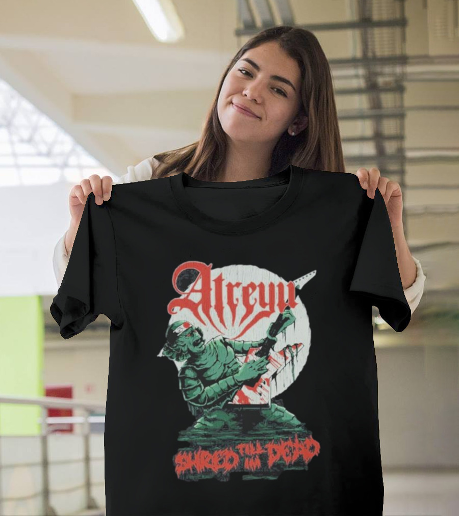 Atreyu Shred Till I’m Dead Zombie Playing Guitar T-Shirt