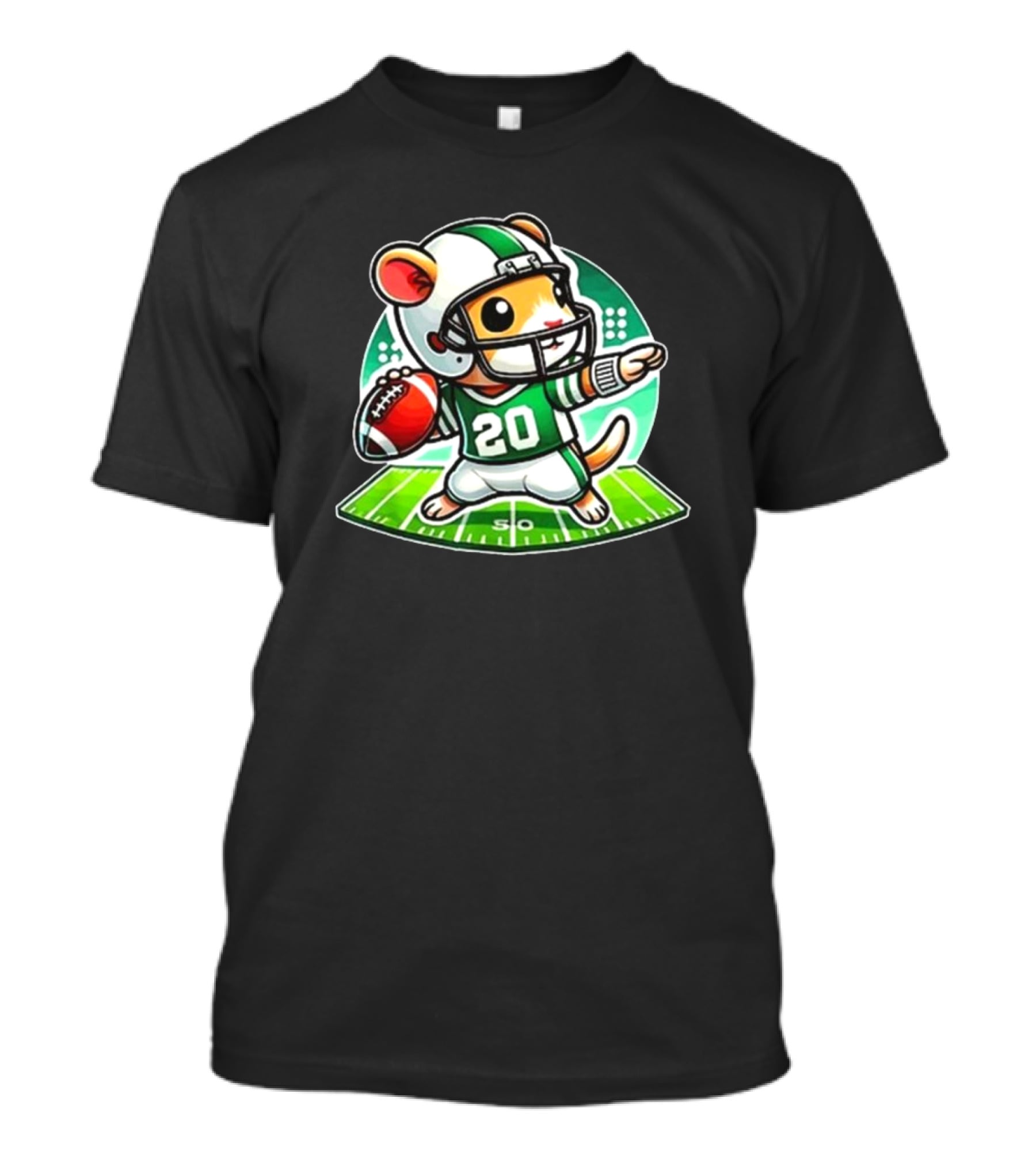 Cute Gerbil Football Quarterback Team Player T-Shirt