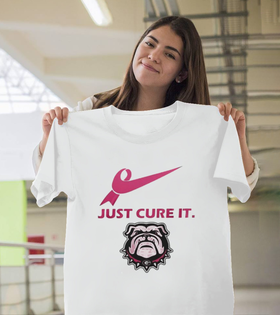 Georgia Bulldogs Just Cure It Pink Ribbon T-Shirt