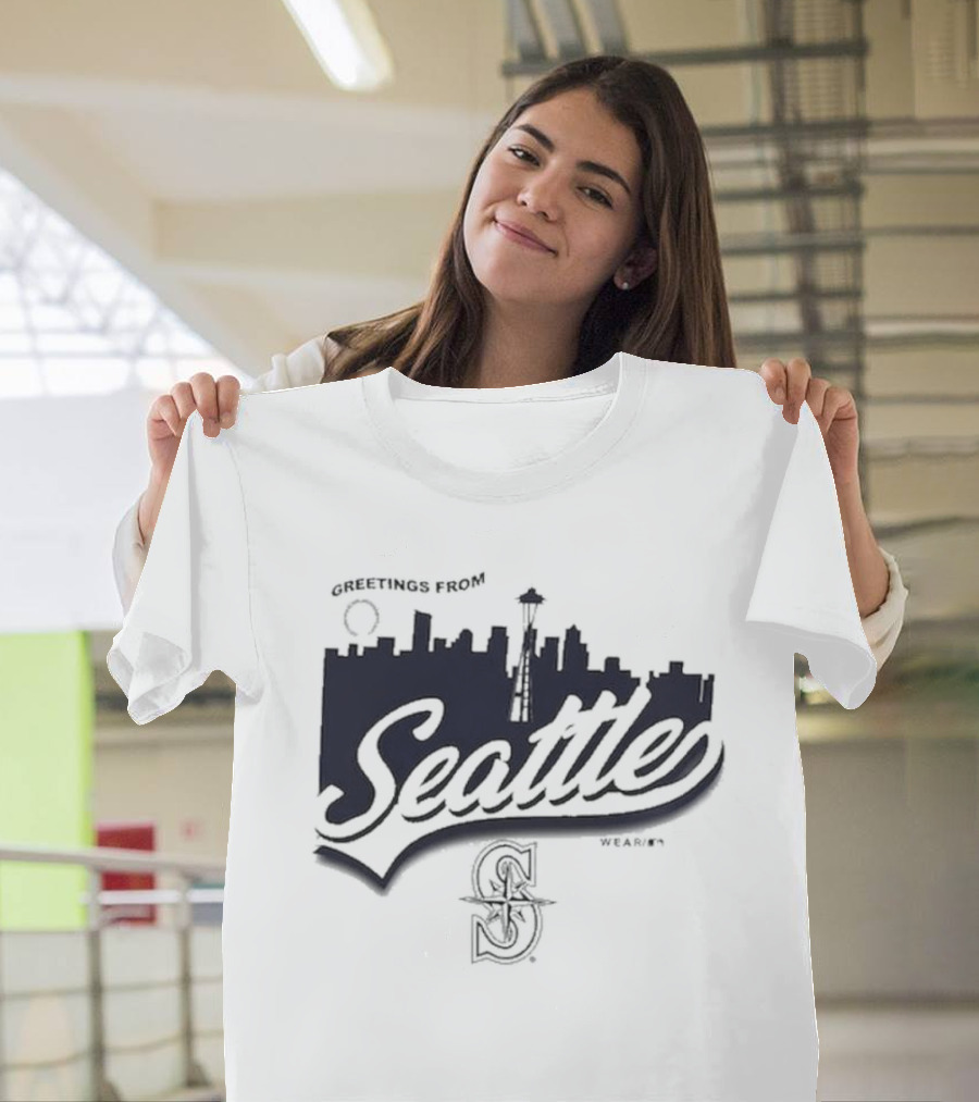 Greetings From Seattle Mariners Skyline T-Shirt