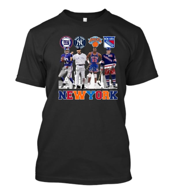 New York Giants Yankees Knicks Rangers Signatures Legend T-Shirt