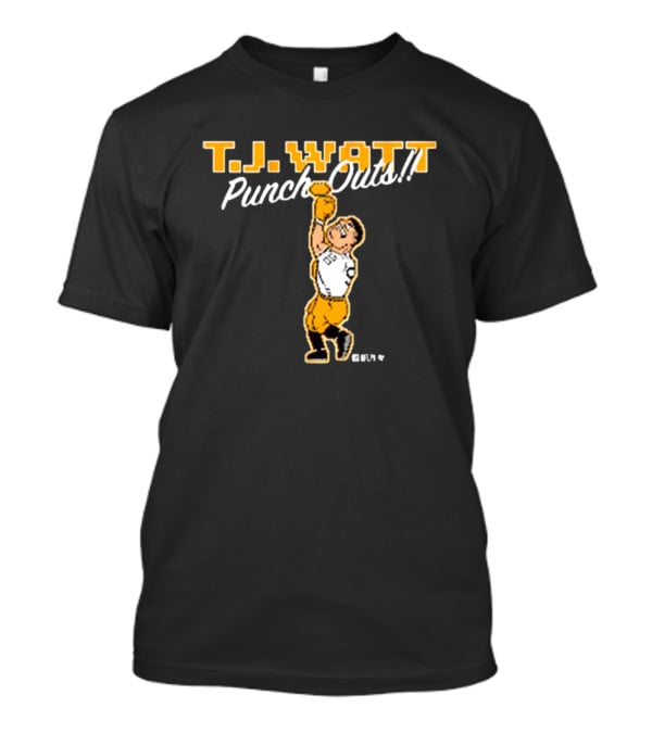 T.J. Watt Punch-Outs Pittsburgh Steelers NFL Boxer Victory T-Shirt