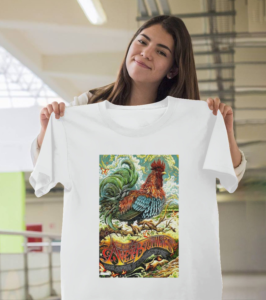 The Avett Brothers Grand Prairie TX Oct 11 2024 Rooster Artwork Event T-Shirt