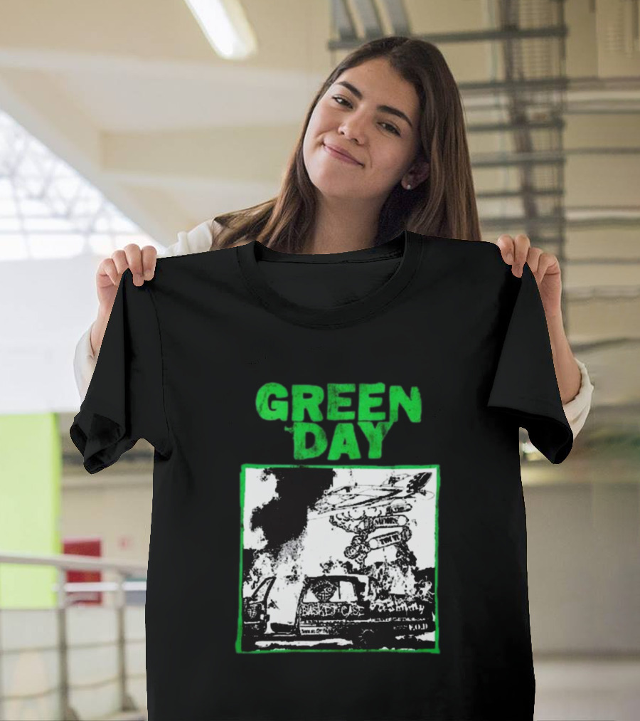 Green Day Riot 2024 Helicopter Explosion Scene T-Shirt