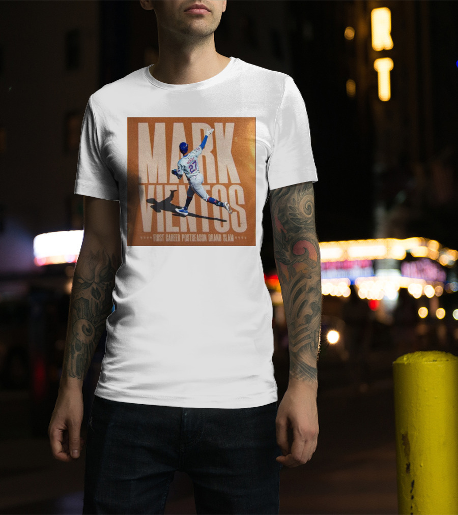 Mark Vientos New York Mets First Career Postseason Grand Slam Baseball Player Action T-Shirt