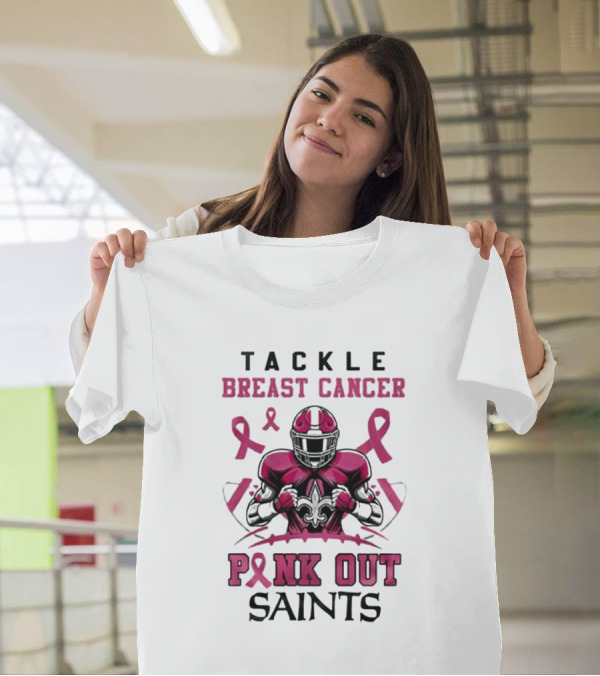 Tackle Breast Cancer Pink Out Saints T-Shirt