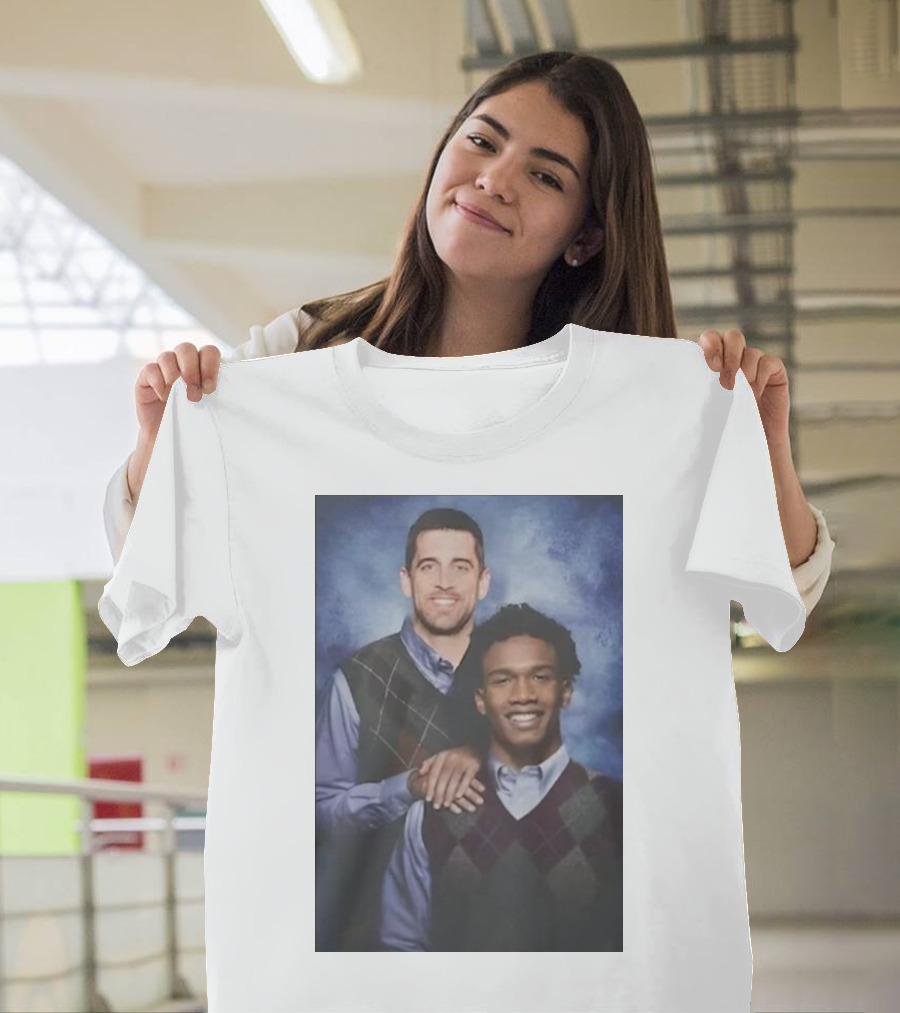 Step Brothers Aaron Rodgers Garrett Wilson New York Jets Portrait Mockup T-Shirt