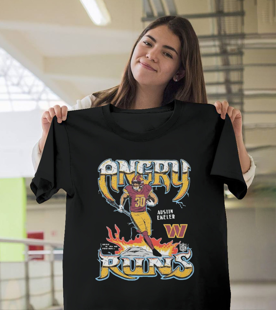Angry Runs 2024 Commanders Austin Ekeler NFL Football Good Morning Football T-Shirt