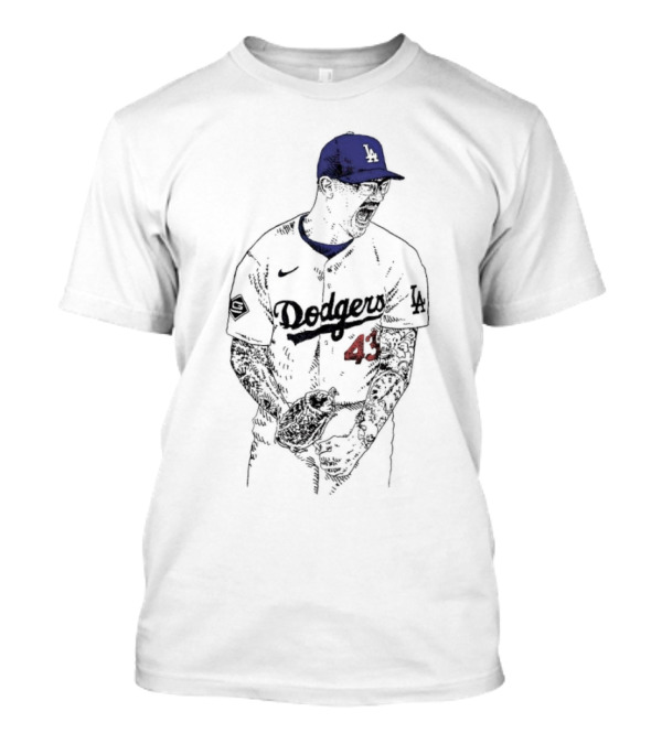 Anthony Bandana, 2024 Los Angeles Dodgers 43 Pitcher T-Shirt